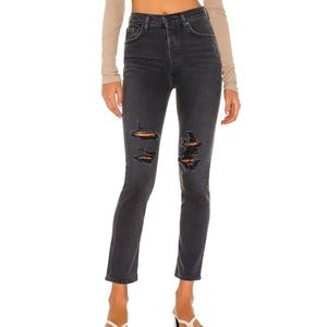 Citizens of Humanity Charlotte High Rise Straight Jeans Happy Hour Black Size 26